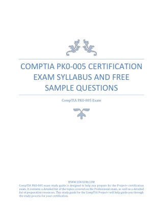 CompTIA PK0-005 Certification Exam syllabus and Free Sample Questions