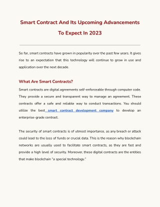 Smart Contract & Security in 2023