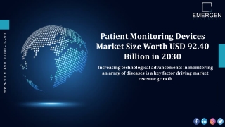 Patient Monitoring Devices Market Size, Key Player Revenue by 2030