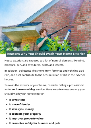 Reasons Why Should Wash Your Home Exterior