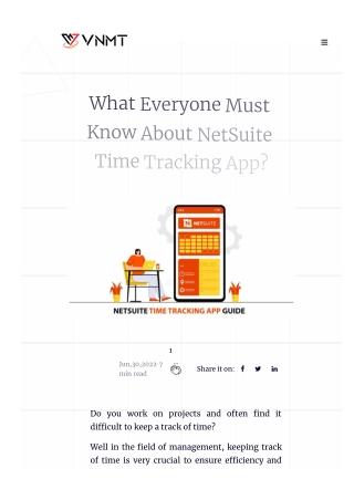 What Everyone Must Know About NetSuite Time Tracking App