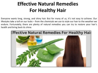 Natural remedies for healthy hair treatments