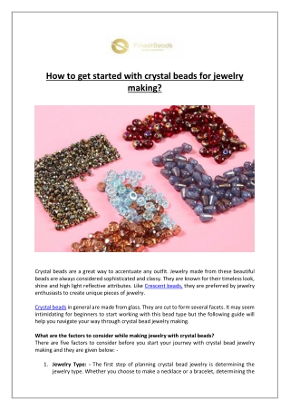 How to get started with crystal beads for jewelry making?