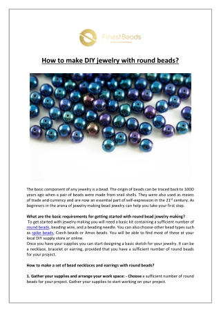 How to make DIY jewelry with round beads?