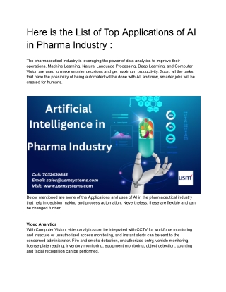 AI Blog in pharma Industry  - Google Docs