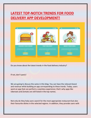 LATEST TOP-NOTCH TRENDS FOR FOOD DELIVERY APP DEVELOPMENT!