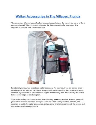 Walker Accessories in The Villages, Florida