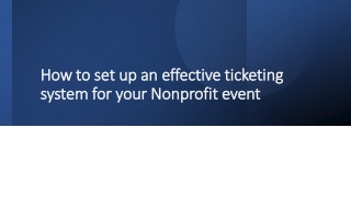 How to set up an effective ticketing system for Nonprofit event