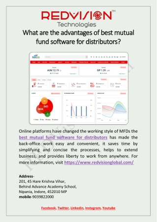 What are the advantages of best mutual fund software for distributors