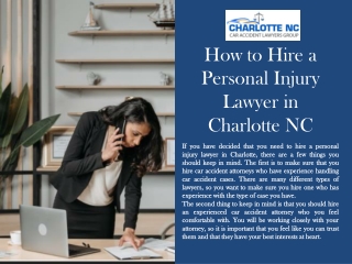 How to Hire a Personal Injury Lawyer in charlotte North Carolina