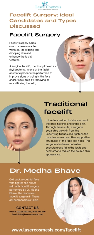 Facelift Surgeon in Thane - Ideal Candidates and Types Discussed