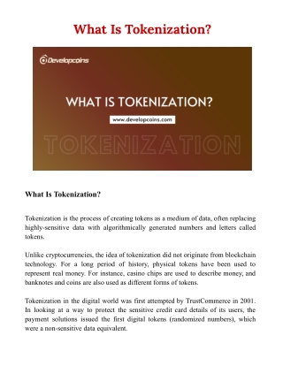 What Is Tokenization?