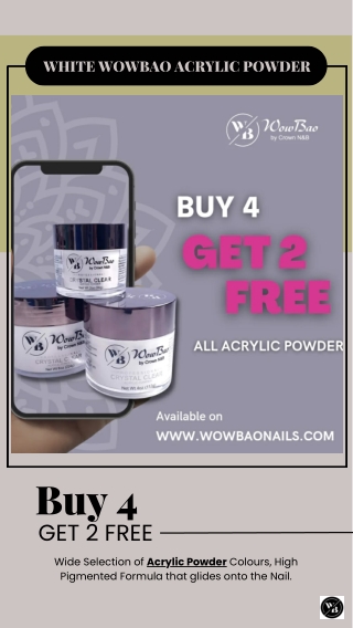 Buy Online White WowBao Acrylic Powder from WowBao Nails