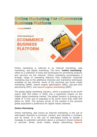 Online Marketing For eCommerce Business Platform