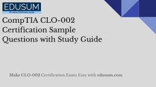 CompTIA CLO-002 Certification Sample Questions with Study Guide