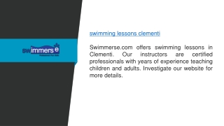 Swimming Lessons Clementi  Swimmerse.com