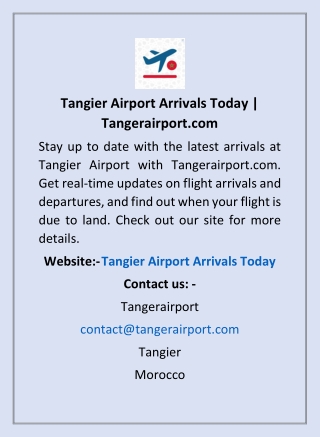 Tangier Airport Arrivals Today | Tangerairport.com