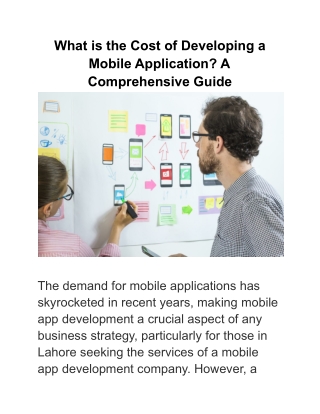 What is the Cost of Developing a Mobile Application