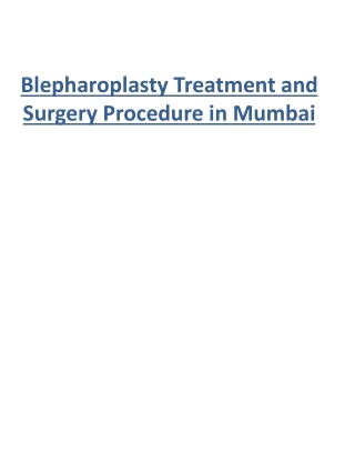 Blepharoplasty Treatment and Surgery Procedure in Mumbai