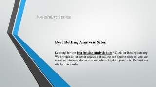 Best Betting Analysis Sites | Bettingstats.org