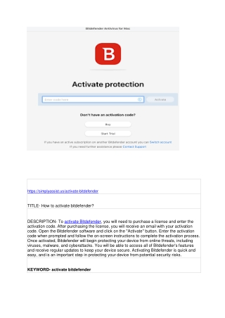 How to activate bitdefender?