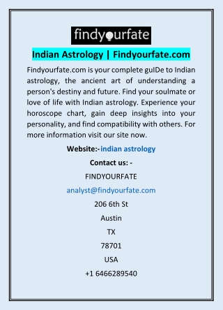 Indian Astrology | Findyourfate.com