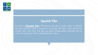 Spanish Tiles | Tilesnstone.com