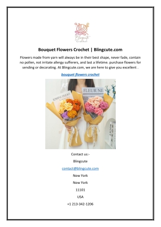 Bouquet Flowers Crochet  Blingcute.com