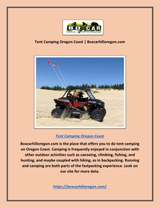 Tent Camping Oregon Coast | Boxcarhilloregon.com