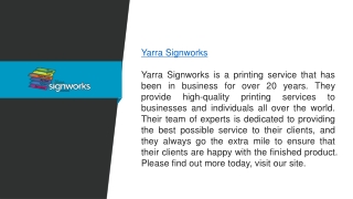 Yarra Signworks  Yarrasignworks.com.au