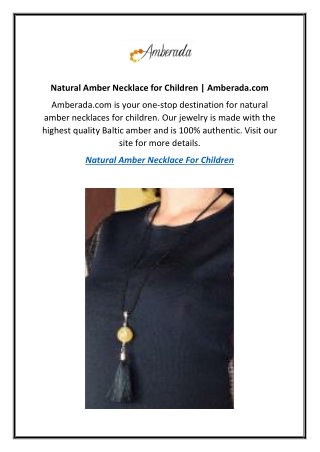 Natural Amber Necklace for Children Amberada.com