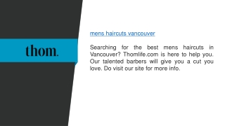 Mens Haircuts Vancouver  Thomlife.com