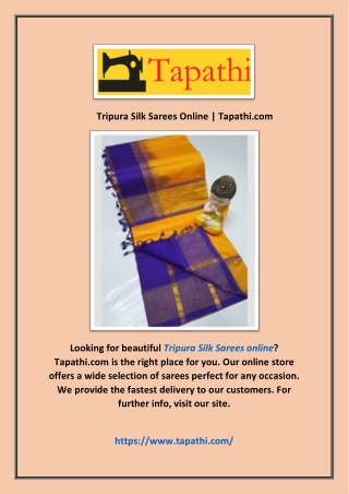 Tripura Silk Sarees Online | Tapathi.com