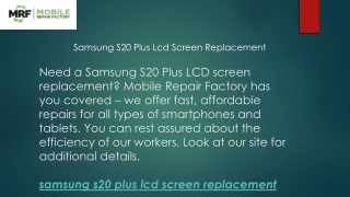 Samsung S20 Plus Lcd Screen Replacement | Mobilerepairfactory.com.au