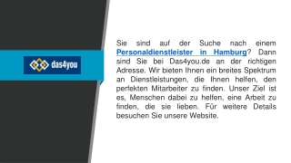 Personaldienstleister in Hamburg  Das4you.de