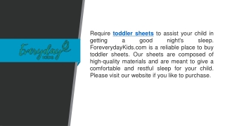 Toddler Sheets  Foreverydaykids.com