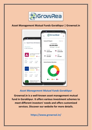 Asset Management Mutual Funds Gorakhpur | Growreal.in