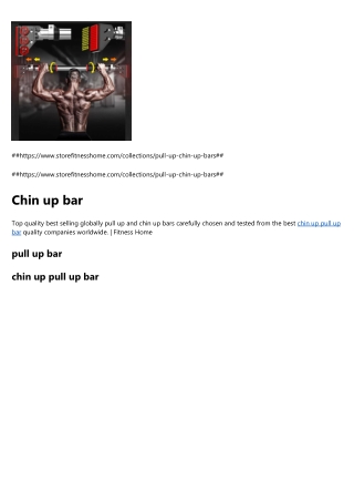 chin up pull up bar