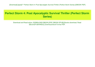 [Download] [epub]^^ Perfect Storm 4 Post Apocalyptic Survival Thriller (Perfect Storm Series) [EBOOK PDF]