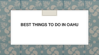 Best Things to do in Oahu