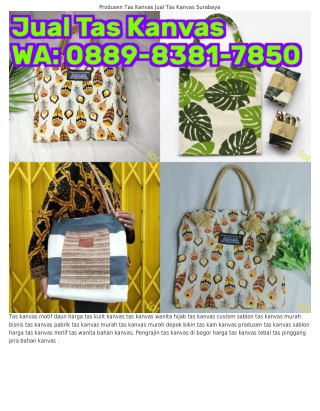 0889.8З8I.7850 (WA) Tas Selempang Kanvas Pria Goodie Bag Tas Kanvas Ransel