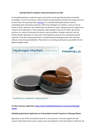 Hydrogel Market