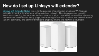 How do I set up Linksys wifi extender_