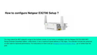 How to configure Netgear EX2700 Setup _
