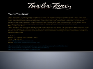 Twelve Tone Music