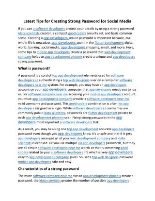 Latest Tips for Creating Strong Password for Social Media (1)