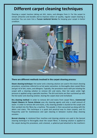 Various carpet cleaning methods