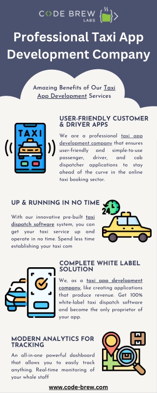 Professional Taxi App Development Company - Code Brew Labs