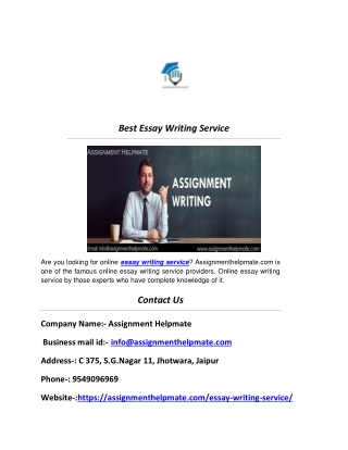 Best Essay Writing Service