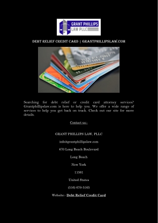 Debt Relief Credit Card | Grantphillipslaw.com